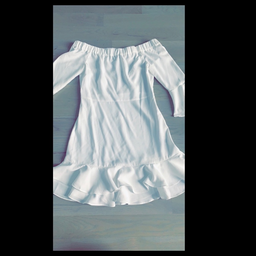 Women’s white off shoulder ruffle dress